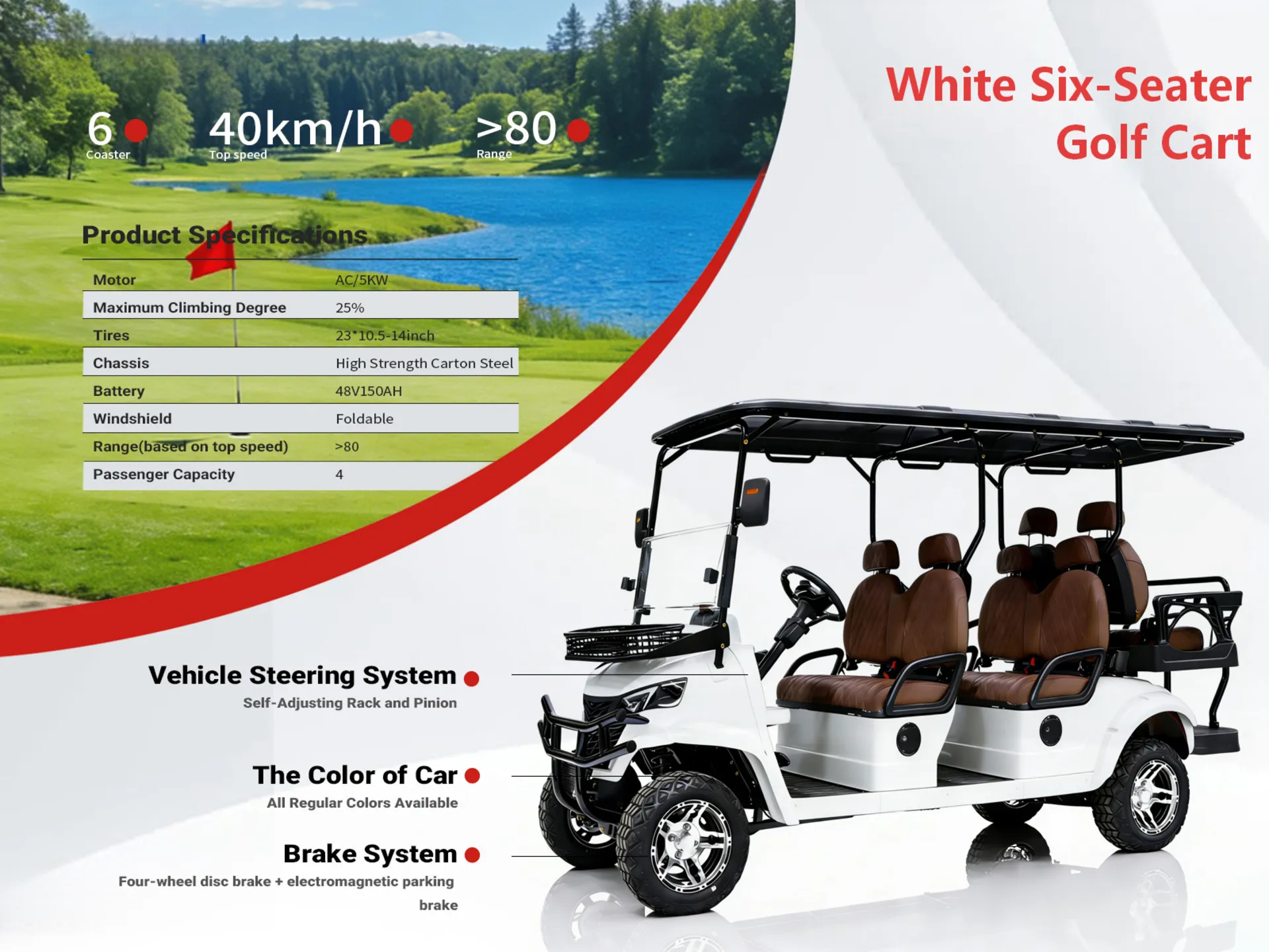 2026 Sdlanch Hq100 Sdlgc100 6 Seater Electric Golf Cart Non Assembled