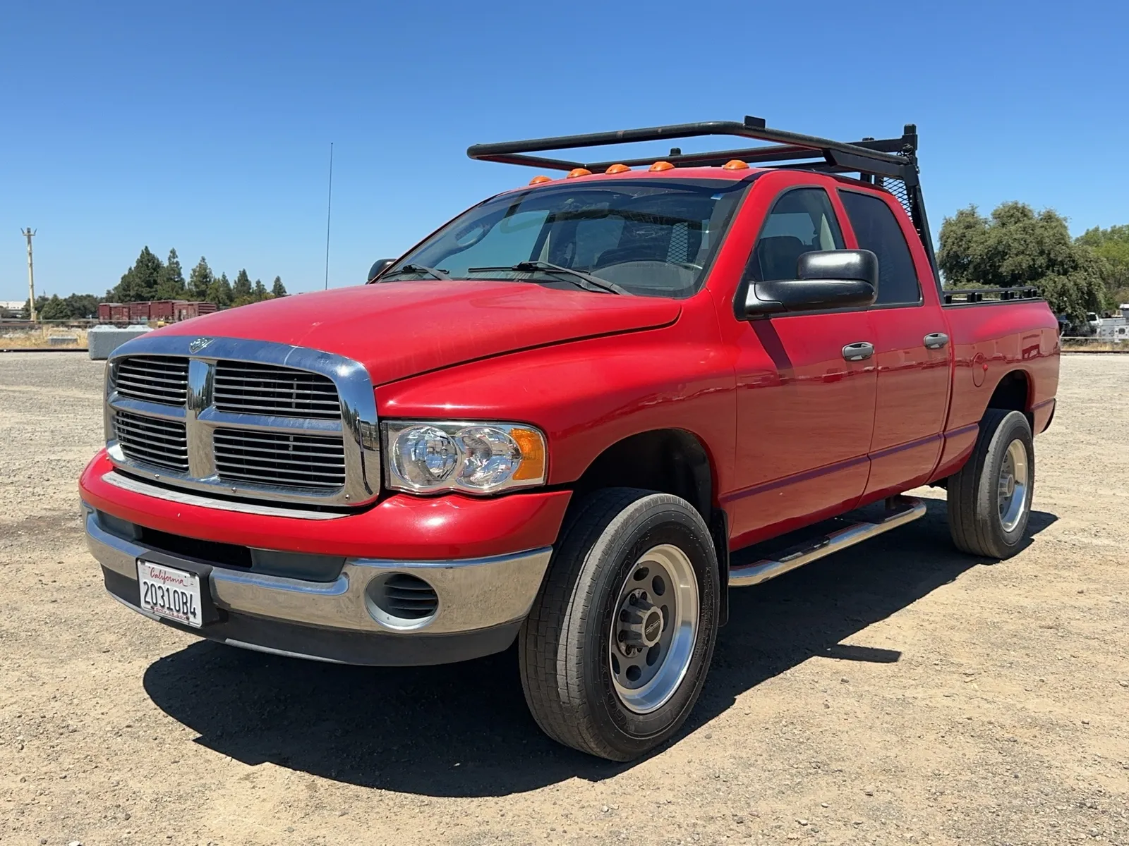 2003 Dodge 3500 Quad Cab 4wd Turbo Diesel Pickup With Lumber Rack