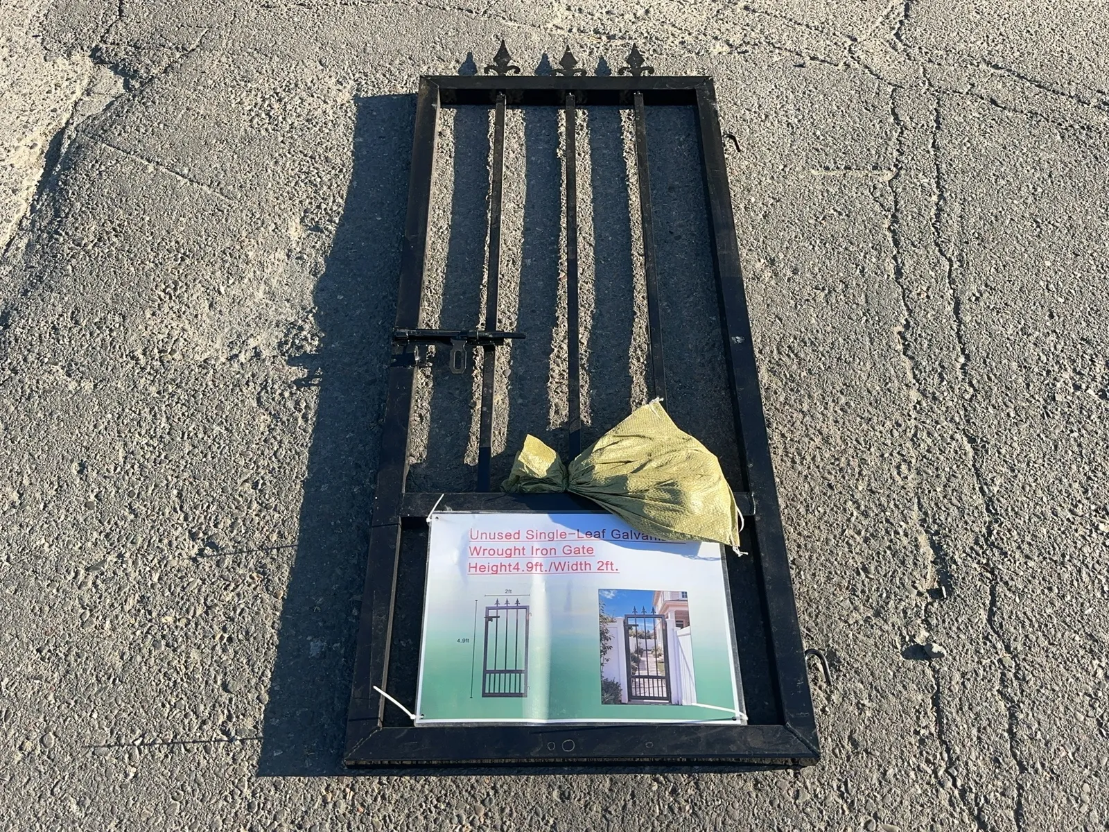Single Leaf Galvanized Wrought Iron Gate Height49ftwidth 2ft Unused