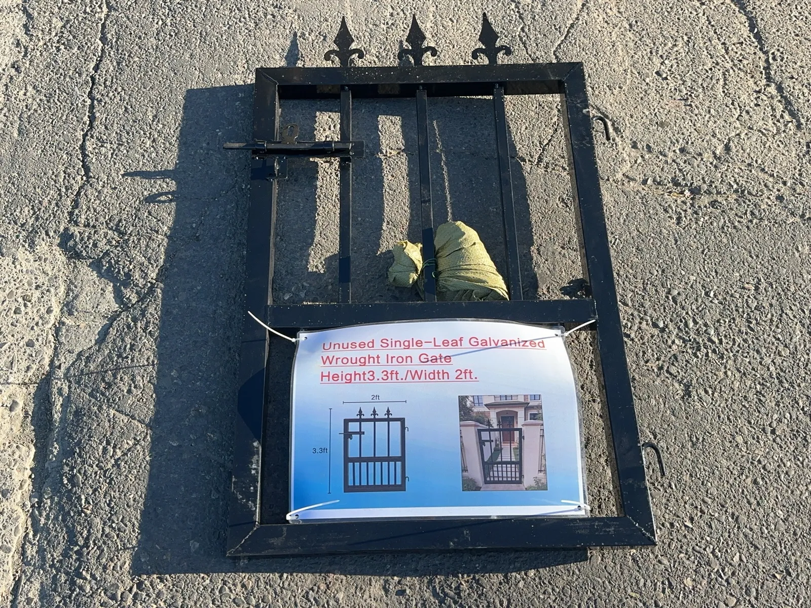 Single Leaf Galvanized Wrought Iron Gate Height33ftwidth 2ft Unused